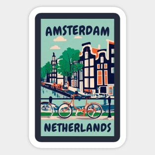 A Vintage Travel Art of Amsterdam - Netherlands Sticker